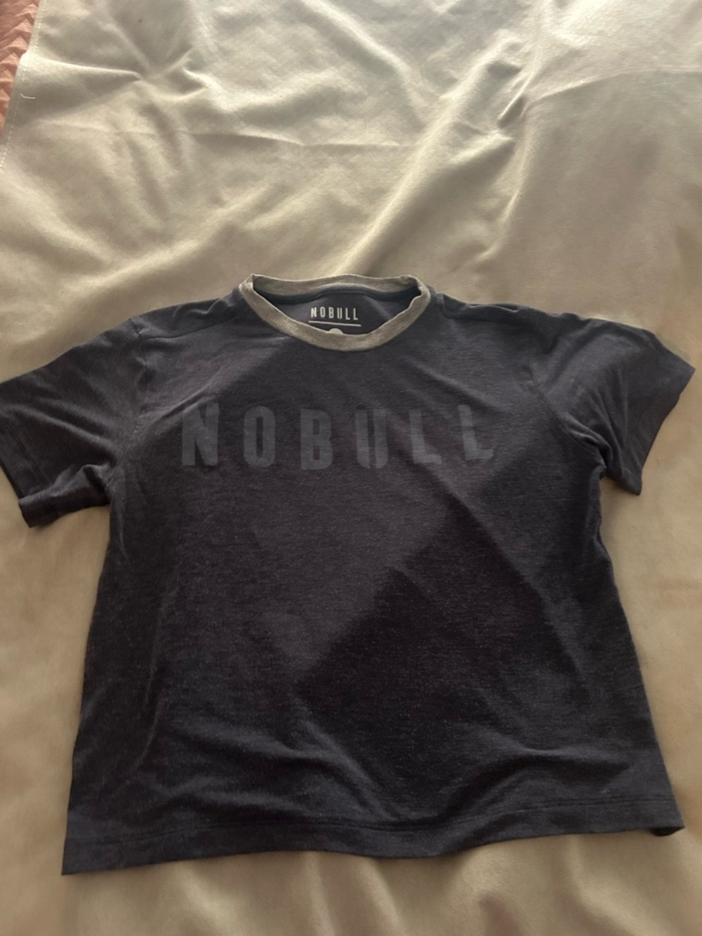NOBULL Crop Navy and Gray Tee